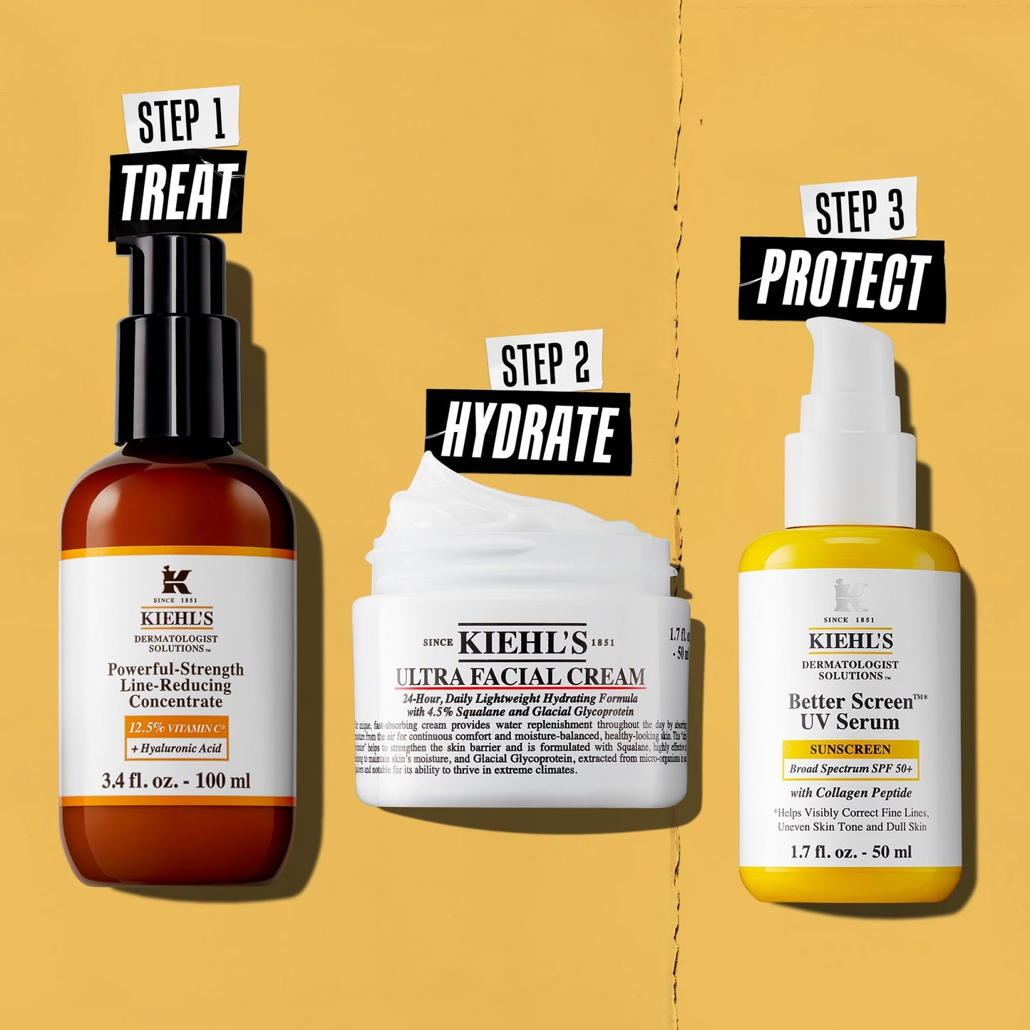 Kiehl's Powerful-Strength Vitamin C Face Serum, Lightweight Vitamin C Serum with Hyaluronic Acid, Improves Skin Texture, Boosts Radiance, & Reduces Fine Lines & Deep-Set Wrinkles, For All Skin Types