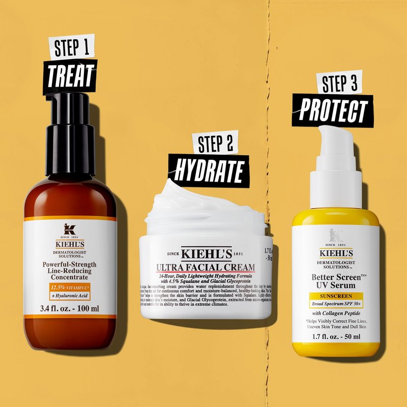 Kiehl's Powerful-Strength Vitamin C Face Serum, Lightweight Vitamin C Serum with Hyaluronic Acid, Improves Skin Texture, Boosts Radiance, & Reduces Fine Lines & Deep-Set Wrinkles, For All Skin Types
