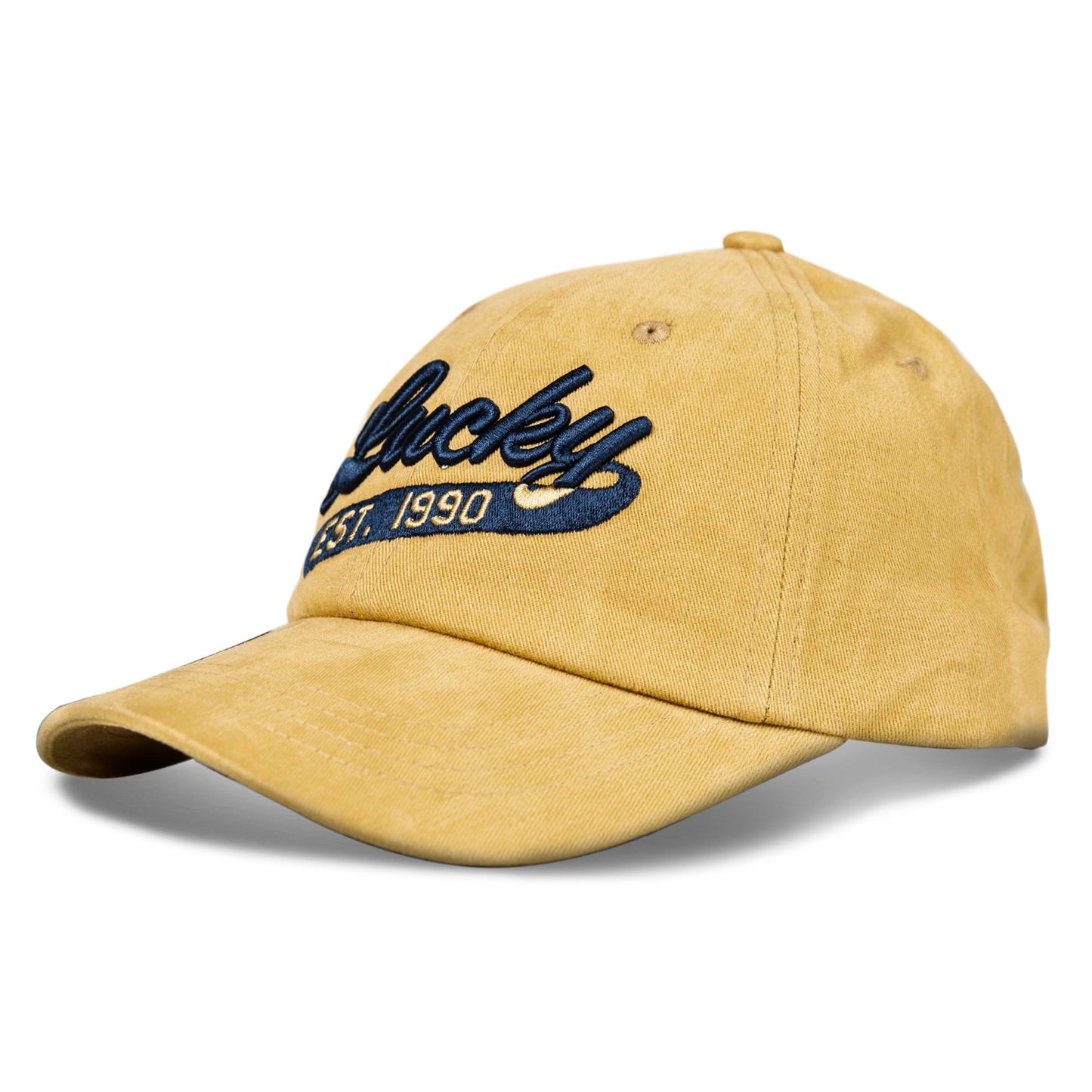 Lucky Brand Cotton Baseball Cap with Adjustable Straps for Men and Women (One Size Fits Most), 1990 Embroidered-Gold