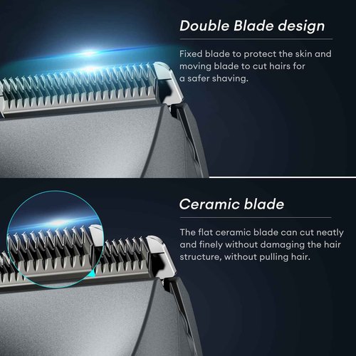 Body Hair Trimmer for Men, kensen Electric Groin Hair Trimmer, Rechargeable Body Groomer, Replaceable Ceramic Blade Heads, IPX7 Waterproof Wet/Dry Clippers, Male Pubic Hair Hygiene Razor