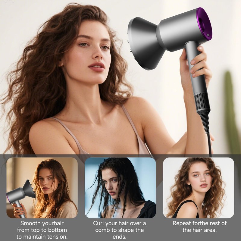 Hair Diffuser Attachment Nozzles for Dy-son Supersonic Hair Dryer HD01 HD02 HD03 HD04 HD08 HD15 Tools Accessaries Parts, Upgraded Magne-tic Diffuser Attachment, Black
