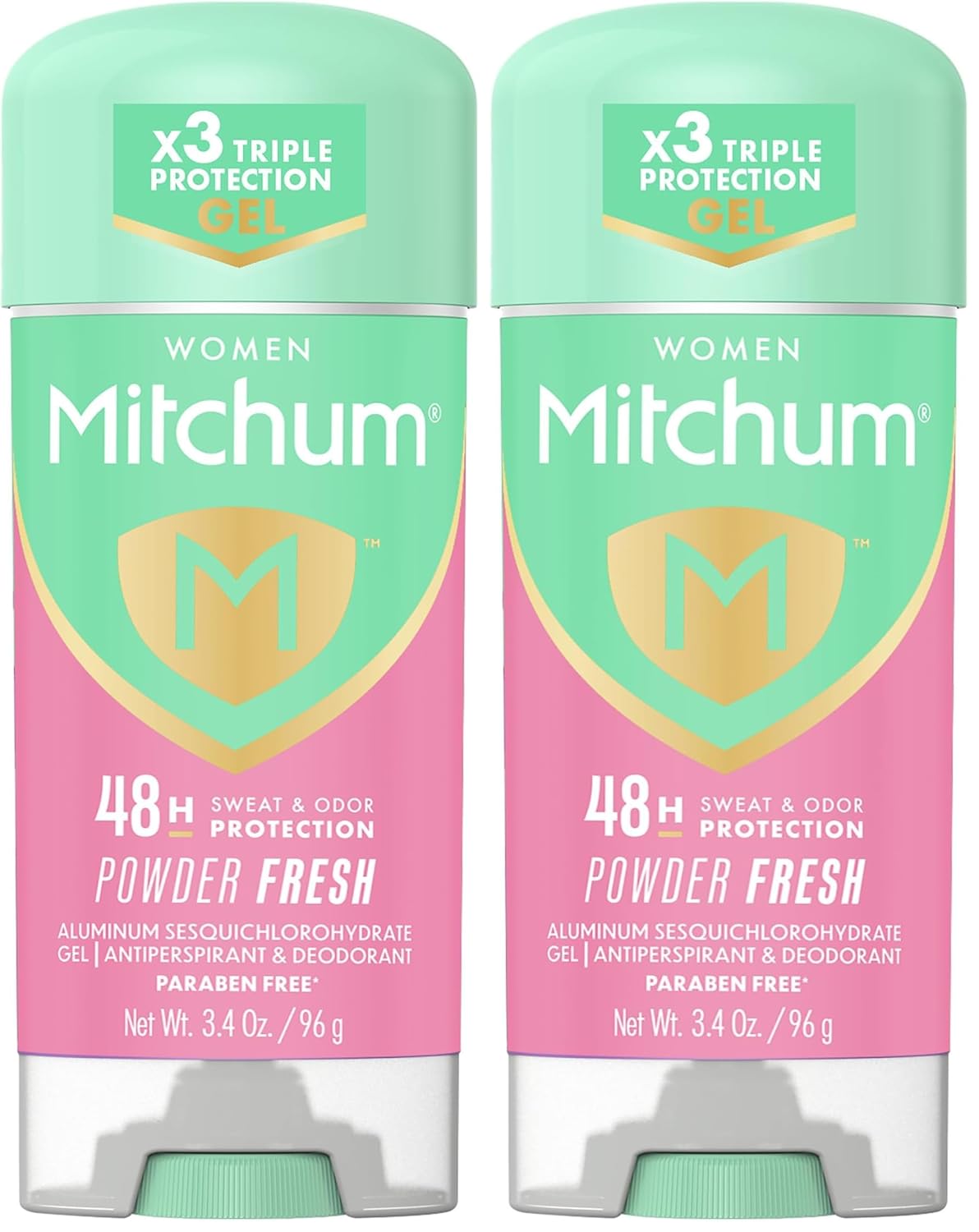 Mitchum Women’s Triple Odor Protection Antiperspirant & Deodorant Gel, Powder Fresh, 48HR Protection, 3.4 oz