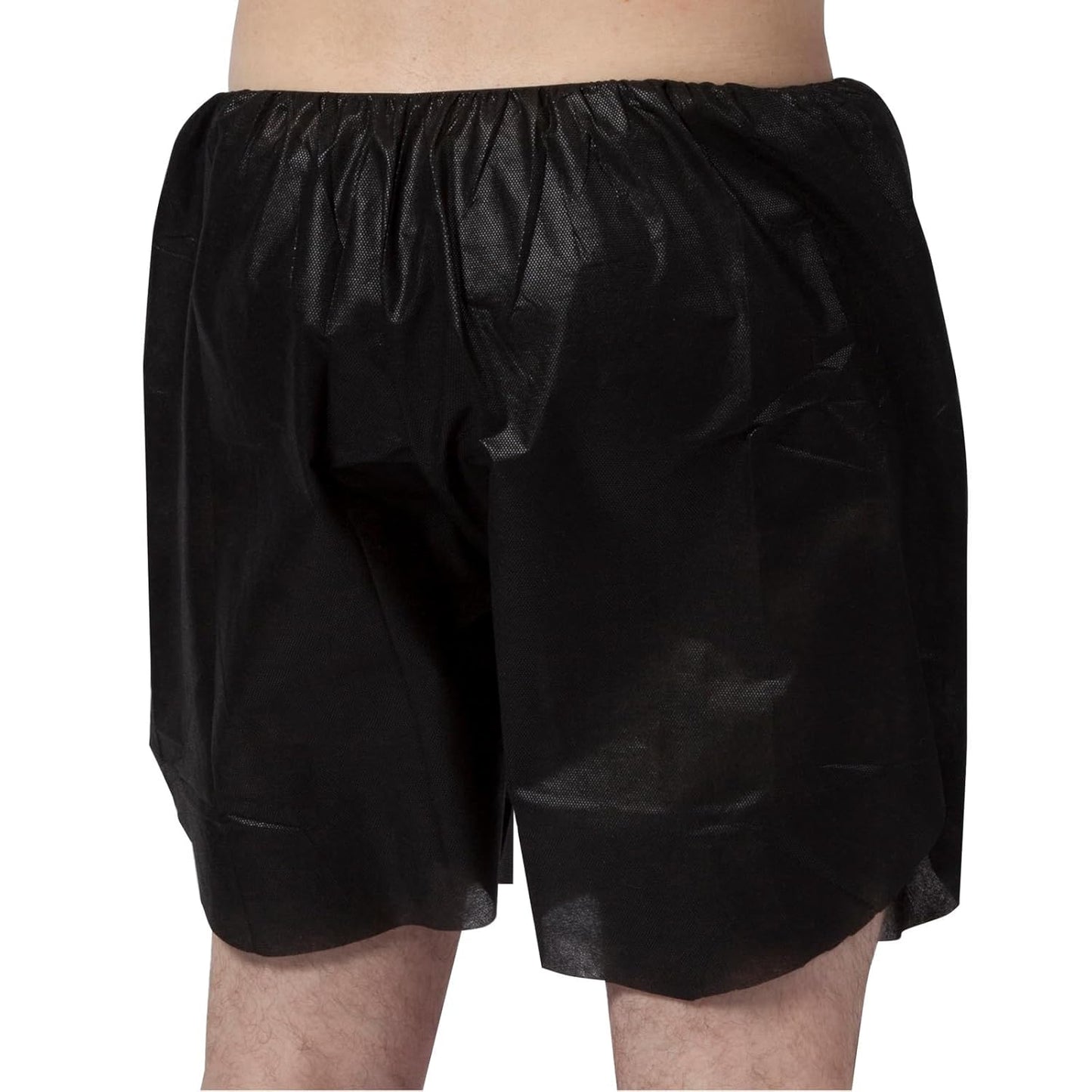 Men’s Disposable Boxer Shorts - Professional Massage, Tanning & Waxing | Black, 50-Count, One Size Fits Most
