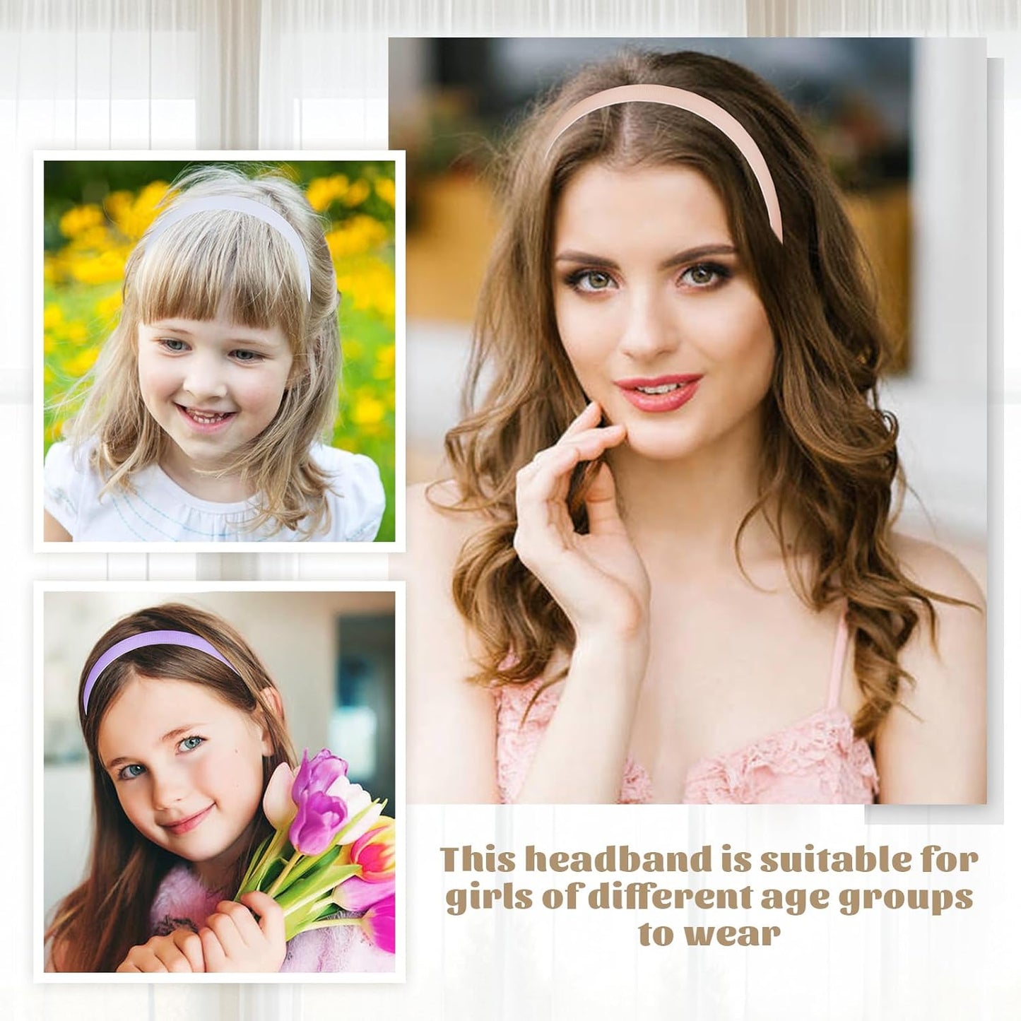 18 Pieces Candy Color Width 1cm Blank DIY Craft Project Plastic Headbands Hair Hoops Hair Accessoris for Women Girls Teens Kids