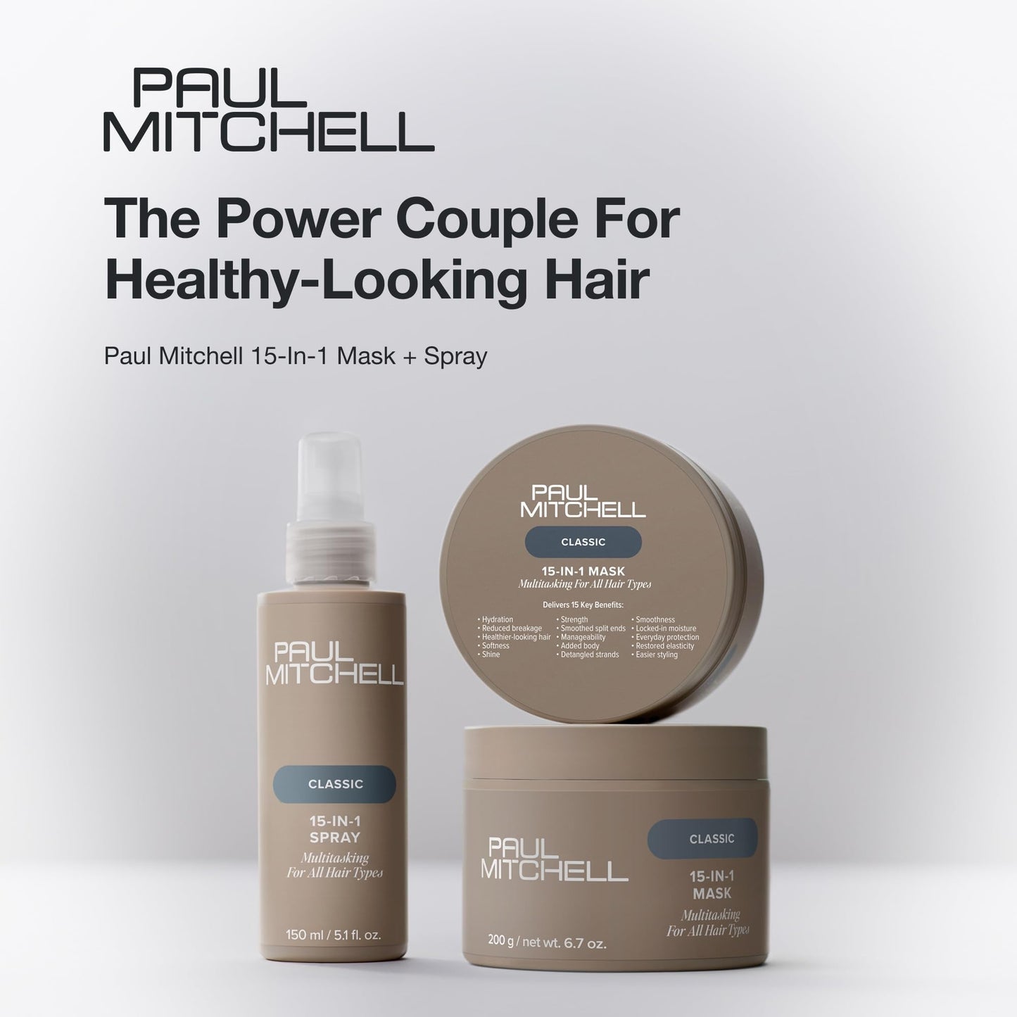 Paul Mitchell 15-In-1 Mask, Multitasking Hair Mask For All Hair Types, 2 oz