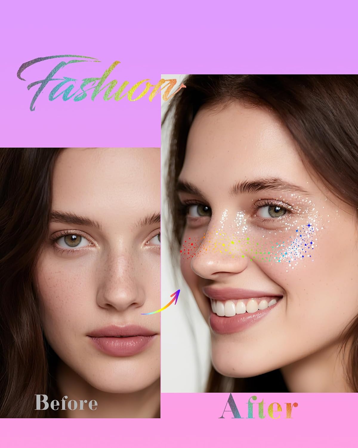 Face Glitter, Gold Temporary Face Tattoos Stickers, Body Face Glitter for Women Girls, Country Concerts Singer Festival Rave Accessories (Gold - 10 pcs)