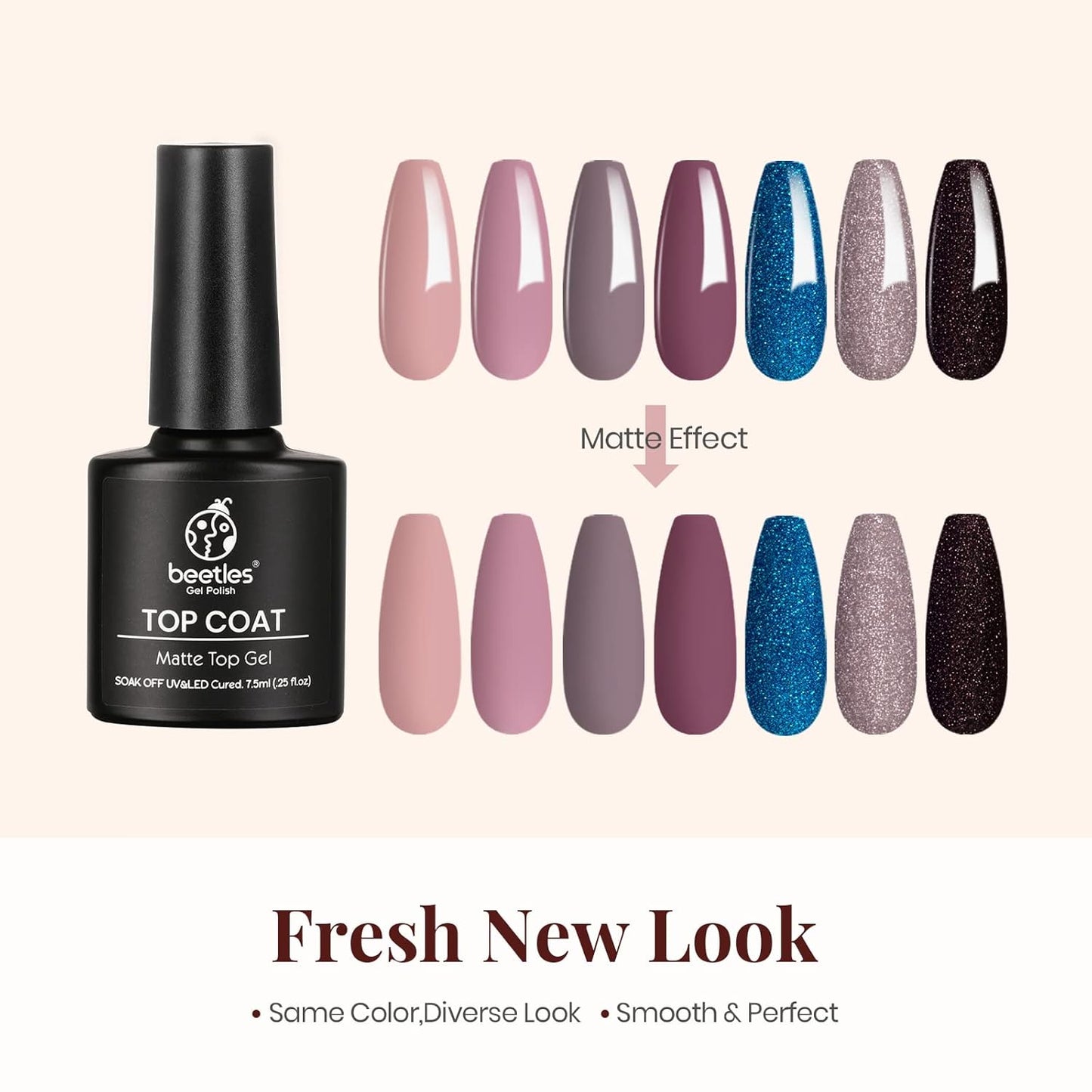beetles Gel Polish 9 in 1 Gel Nail Glue for Clear Acrylic Nails Tips, Long Lasting Super Strong Brush Nail Glue for Fake Nails, Base Blooming Nail Gel, New Safe Formula, U V Light Cure
