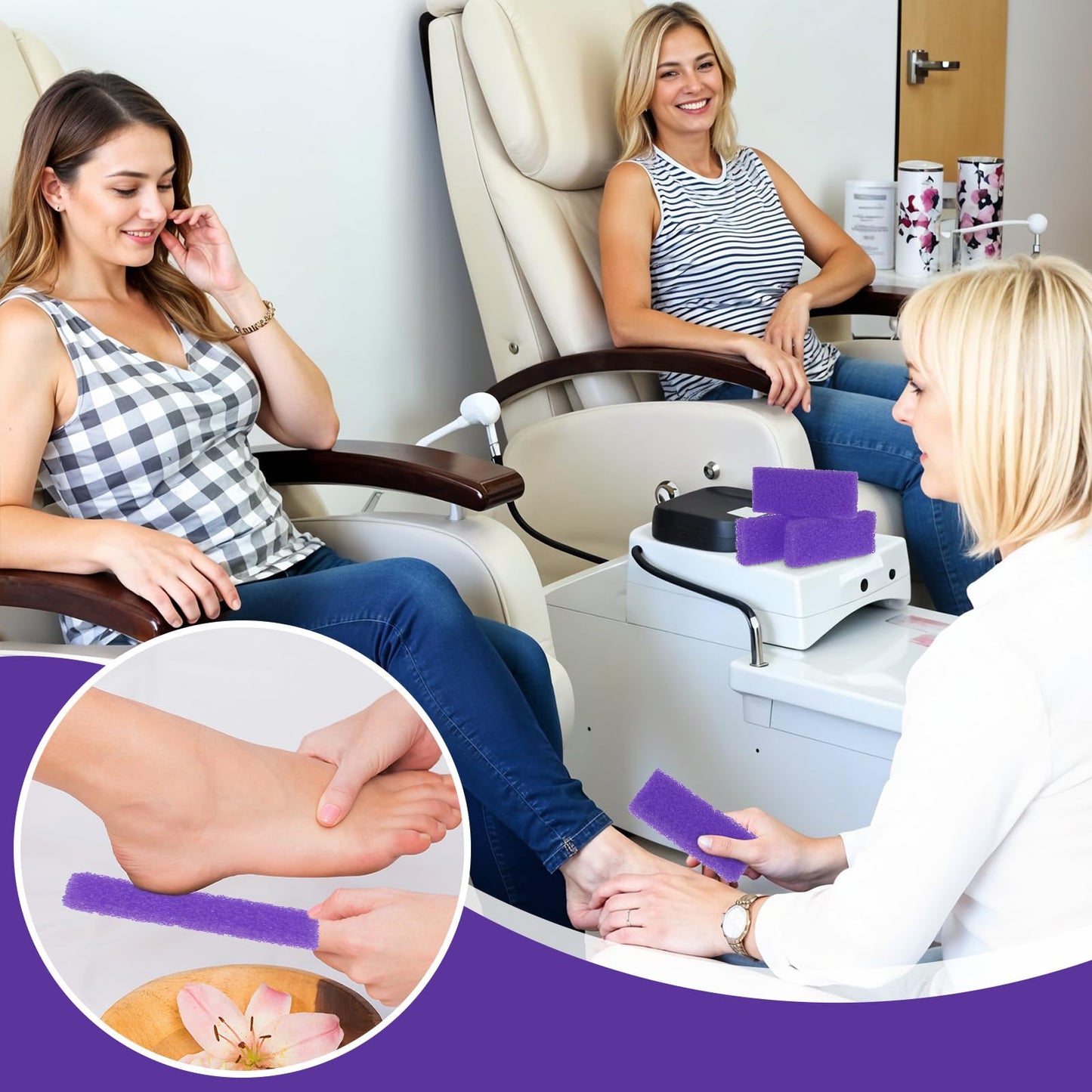 200 Pcs Purple Pumice Stone for Feet Disposable Foot Pumice Stone Bulk Foot Pumices Scrubber Dead Skin Pumices Foots Callus Remover for Feet Pedicure Foots Heel Exfoliator Tool Sponge Salon Home Use