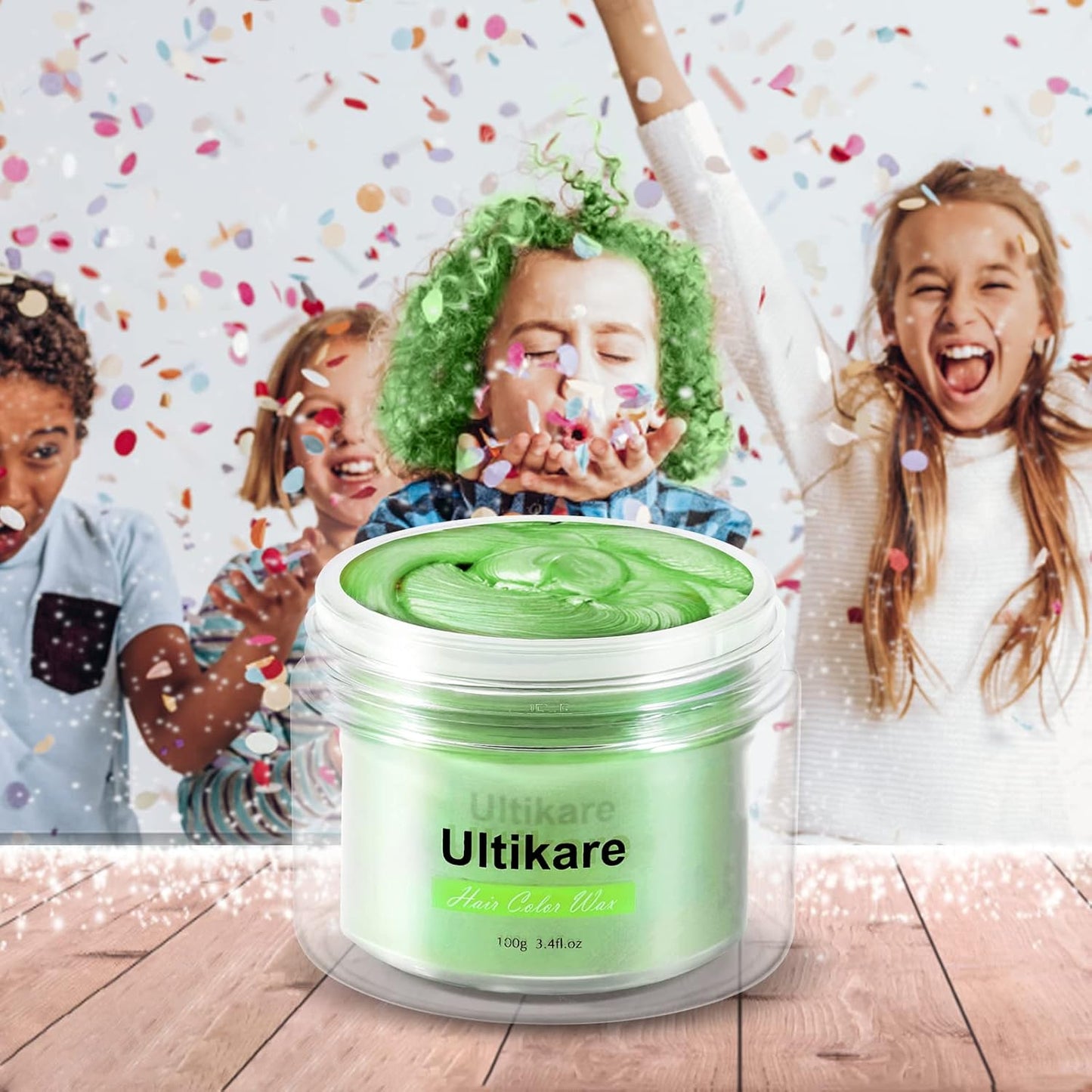 Temporary Hair Color for Kids, Ultikare Orange Hair Dye Washable Natural Hair Wax Color Chalk Mud Cream DIY Hairstyle Clay For Dark Hair Halloween, Cosplay, Party, Christmas Gift Girls 3.4 Fl Oz