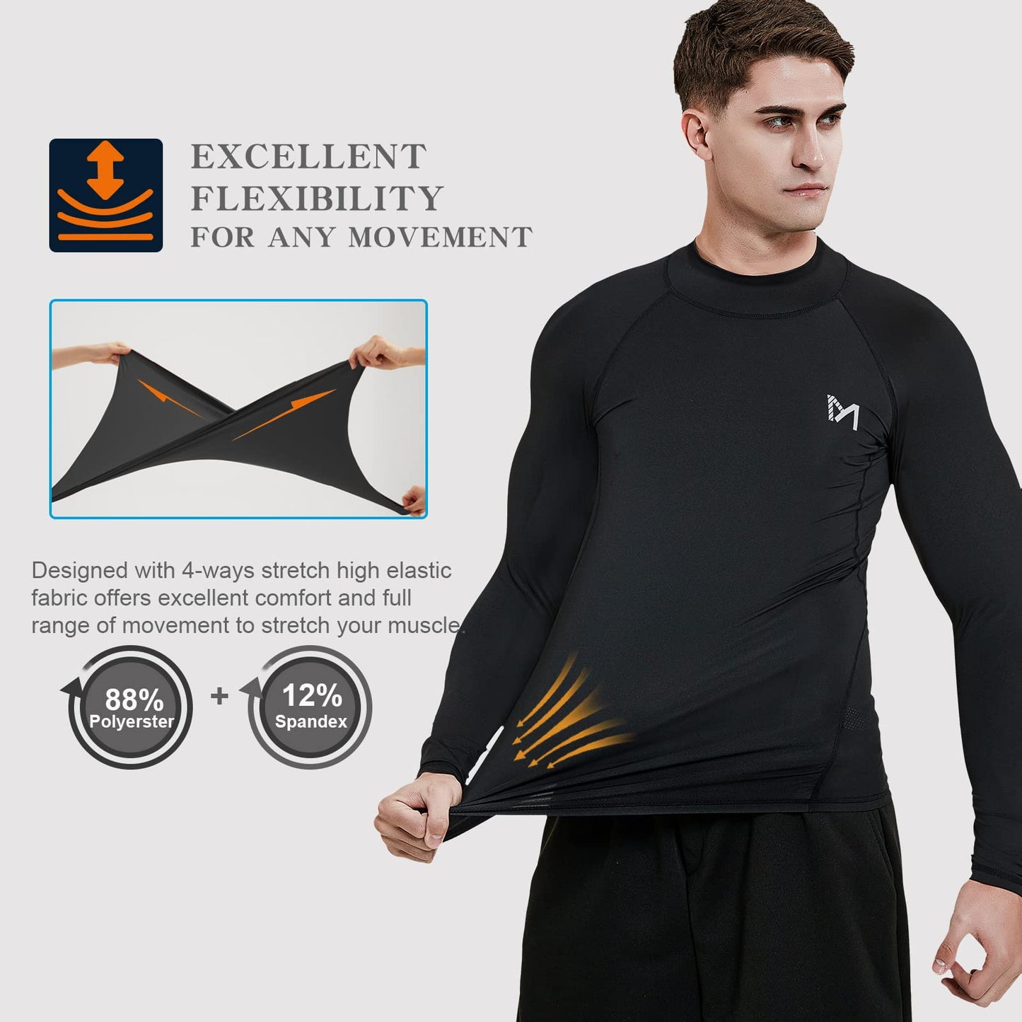 MEETYOO Men's Adult Sports, Black+Grey+White