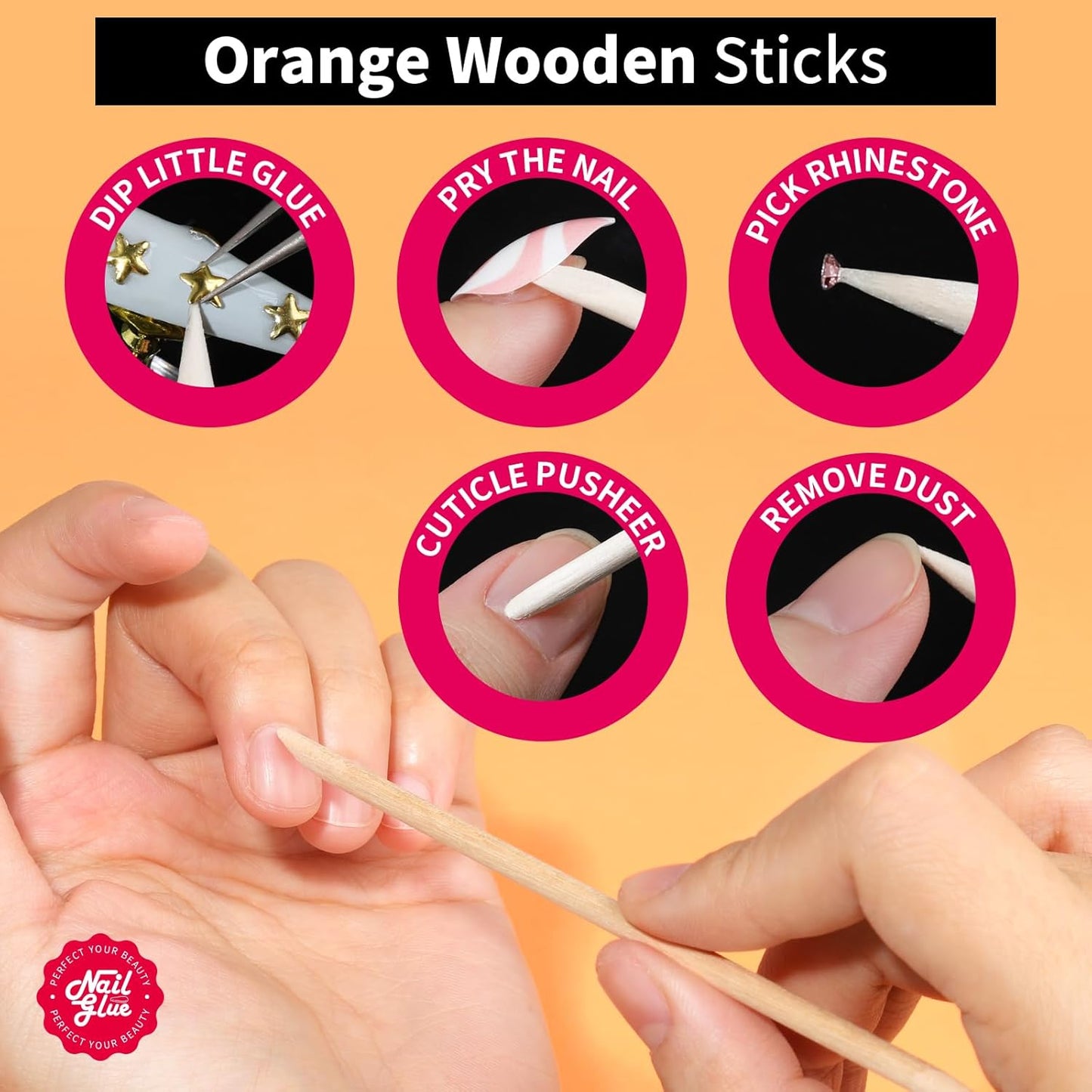 Teenitor Nail Glue for Press Ons, 3 Pack Best Nail Glue for Gel Tips with Nail Files, Super Strong Nail Glue for Broken Nail Brush on Nail Glue for Press on Nails