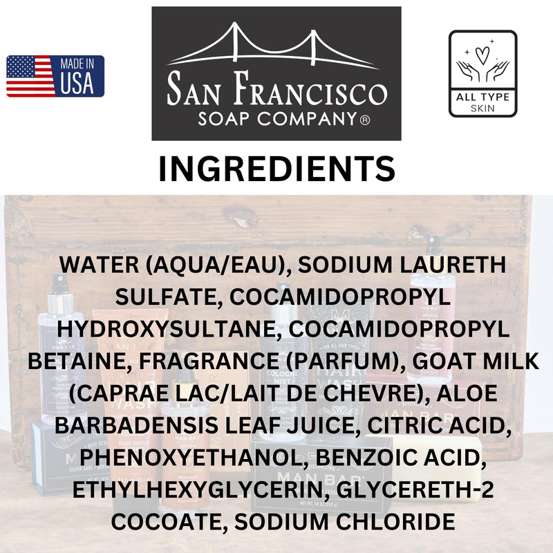 San Francisco Soap Company Goat Milk Hand And Body Wash | Sandalwood Musk | Dye-Free Body Wash And Hand Soap | Enriched With Nourishing Goat Milk | Unisex Fragrance | 25.5 Fl Oz