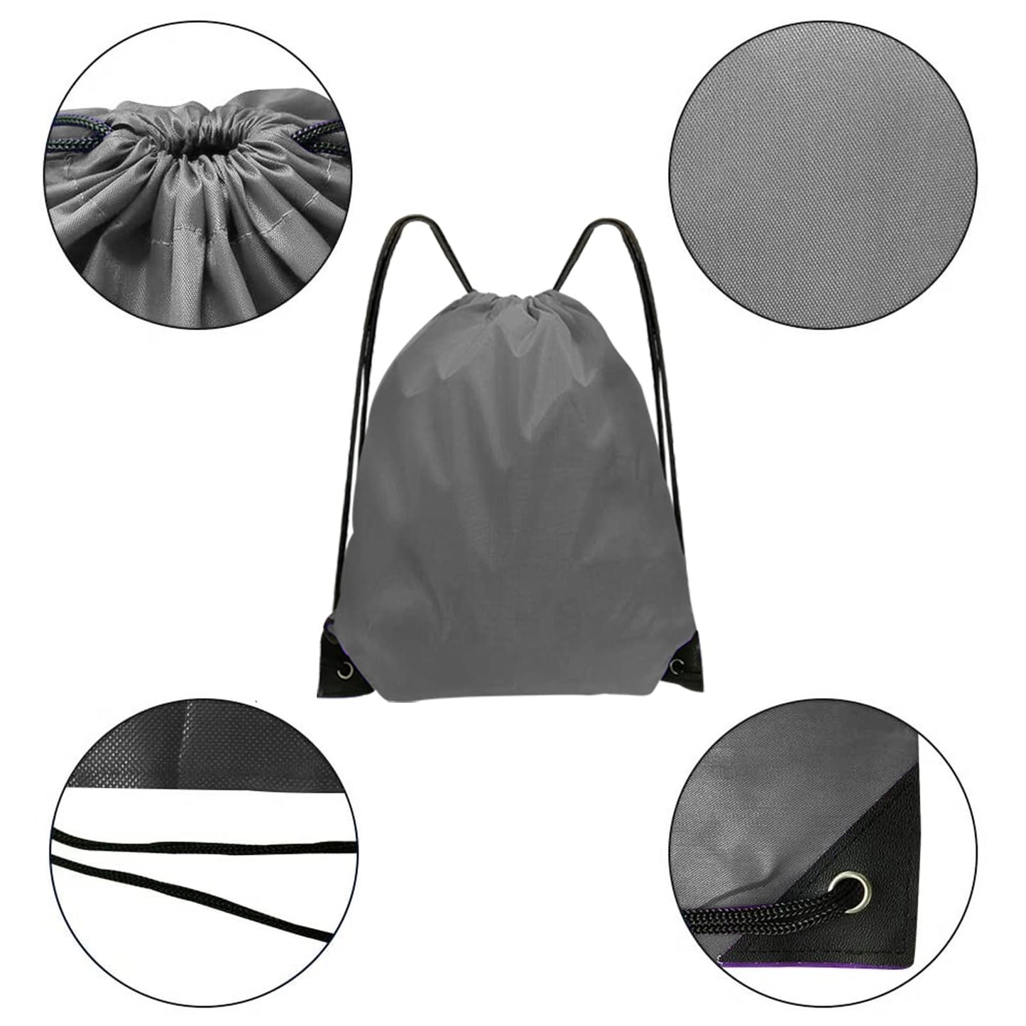 Grneric Drawstring Bags 42 Pcs Drawstring Backpack Bulk String Backpack Cinch Bag Sackpack for Men Women Gym (Gray)