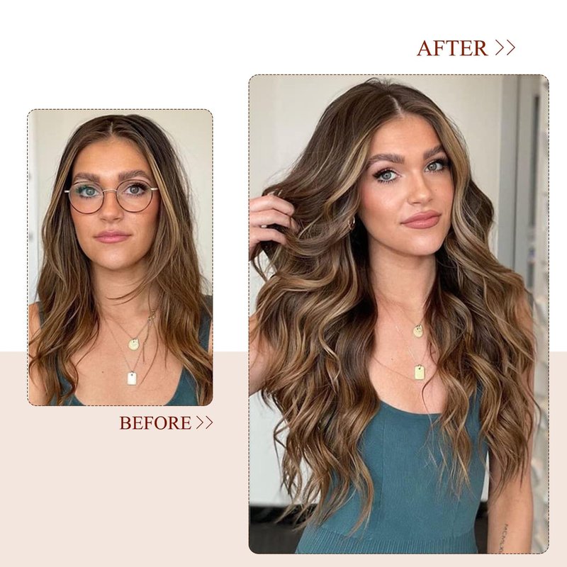 Clip in Hair Extensions, 18 inch Clip in Hair Extensions Real Human Hair, 7PCS Ombre Highlight Ash Blonde Clip in Hair Extensions, 70g Seamless Clip ins Human Hair