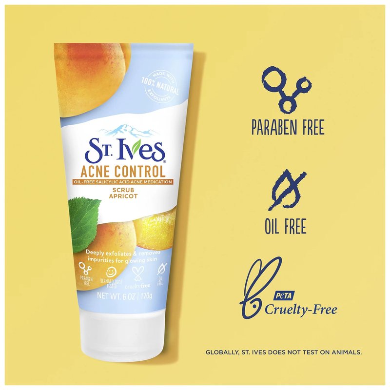 St. Ives Naturally Clear Apricot Scrub, Blemish Control 6 oz (Pack of 5)