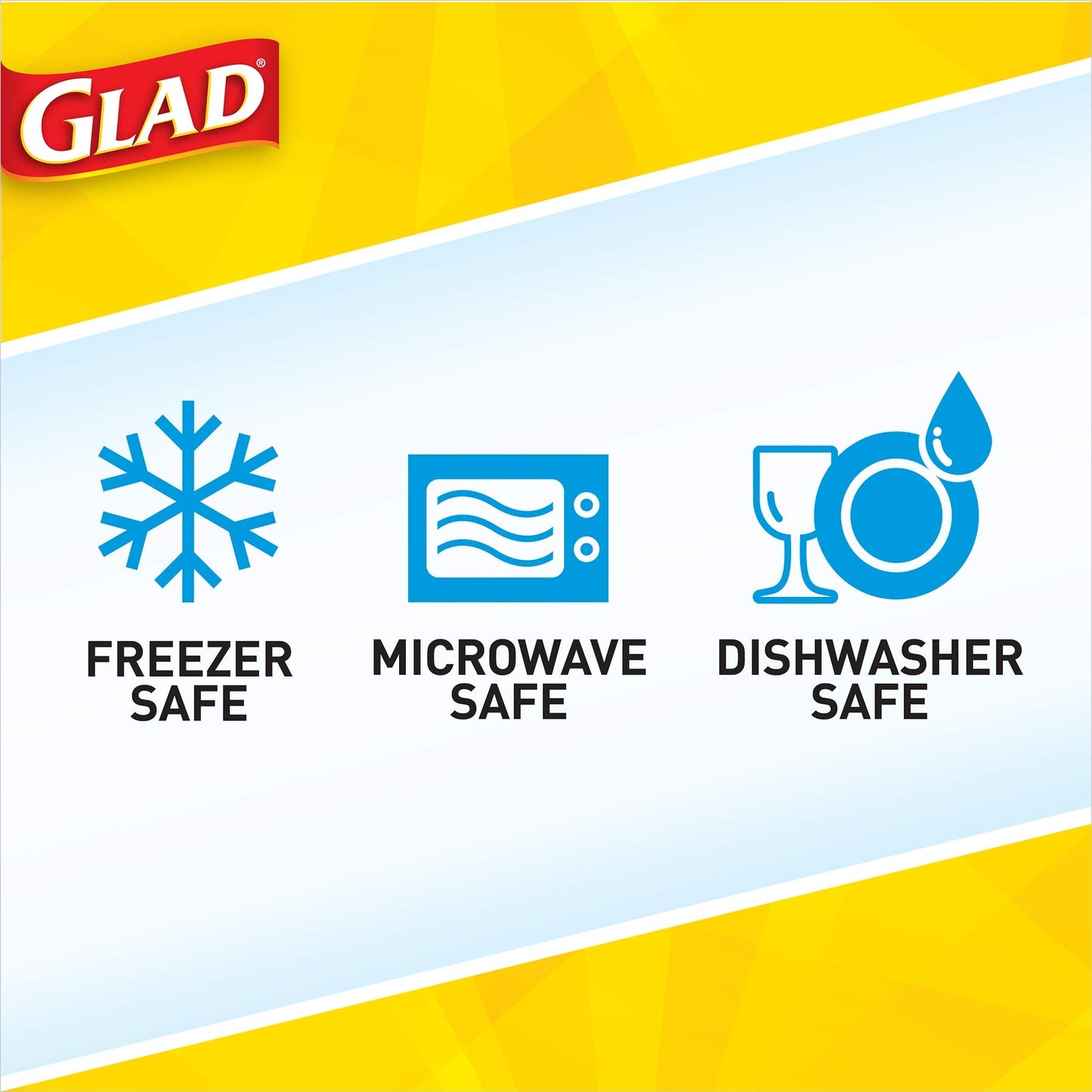 Gladware Freezerware Food Storage Containers, Large Rectangle Holds 64 Ounces of Food, 2 Count Set | Tupperware, Plastic Food Container, Meal Prep Container, Plastic Containers with Lids