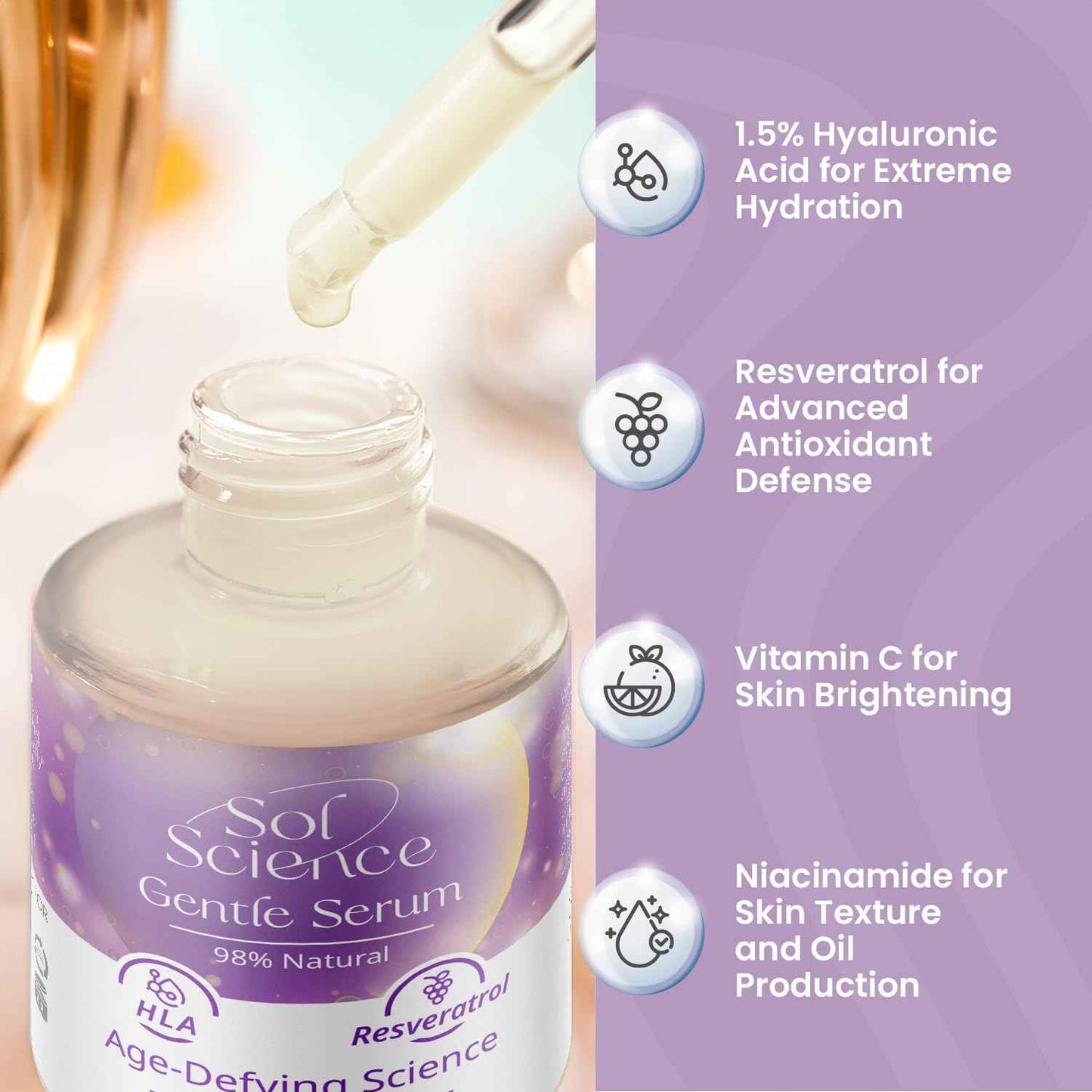 Gentle Hydration Serum - Lightweight & Moisturizing for Sensitive Skin with Hyaluronic Acid, Niacinamide & Aloe Vera - Face Serum for a Soft, Calm Glow