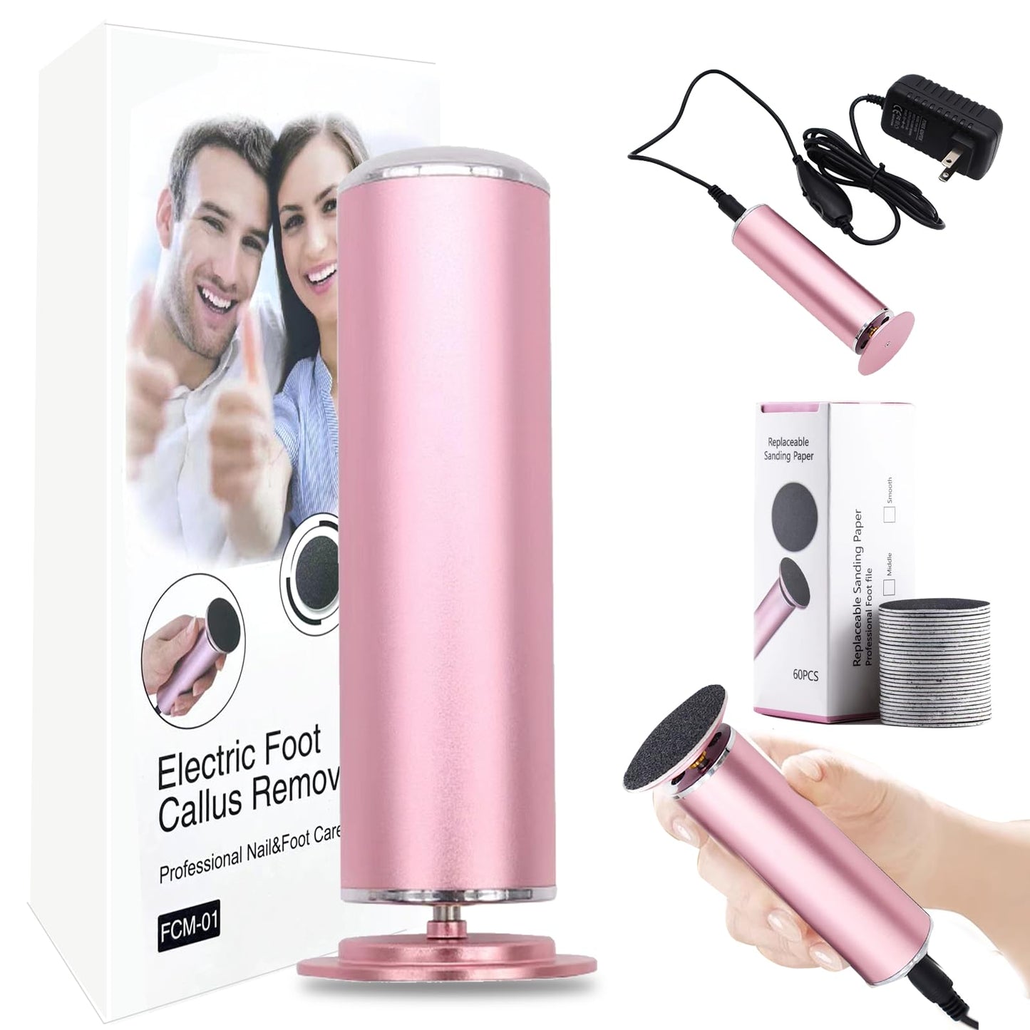 Electric Foot File 2026 Upgrades Foot Callus Remover,Electric Callus Remover for Feet with 60 Pcs Sandpaper Discs, Foot File with Speed Controller,for Dead Dry Crack Skin Calluses