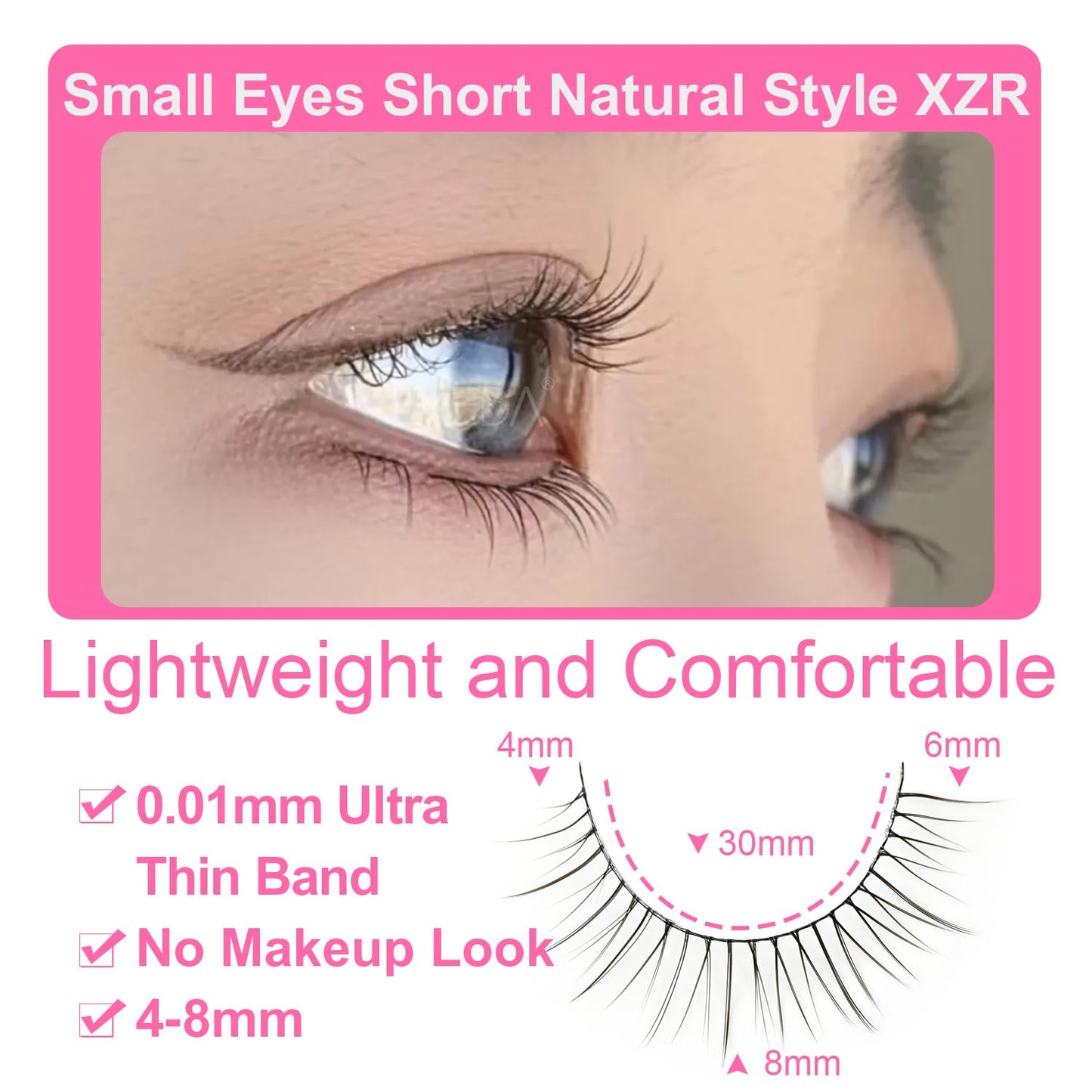 False Lashes Natural Look Eyelashes 8mm Short No Make up False Eyelashes Pestañas Postizas Natural Looking Eye Lash Wispy Strip Lashes Pack by EMEDA (Super Natural)