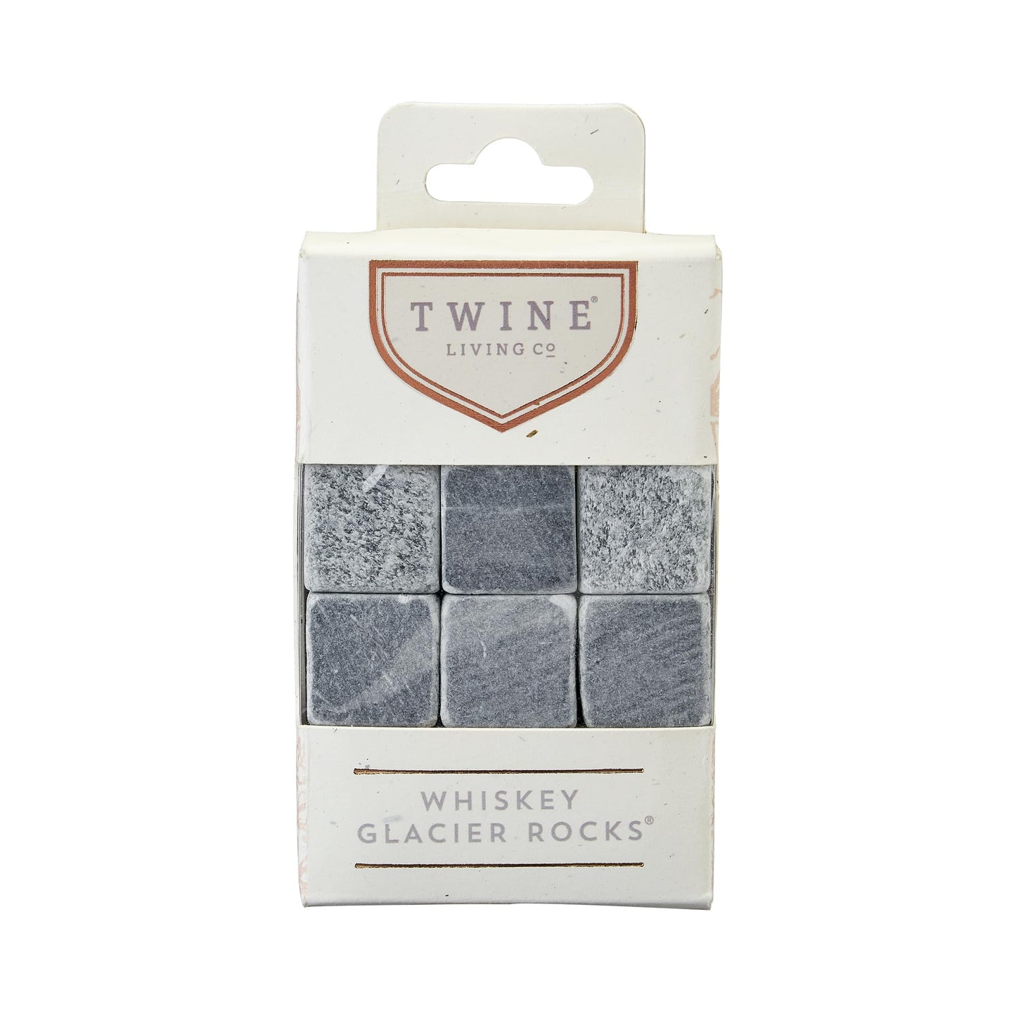 Twine Cooling Stones, Glacier Bourbon Whiskey Rocks, Reusable Ice Cubes, Whiskey Stones Set, Barware, Bar Accessories, Bar Tools, Set of 6, Grey