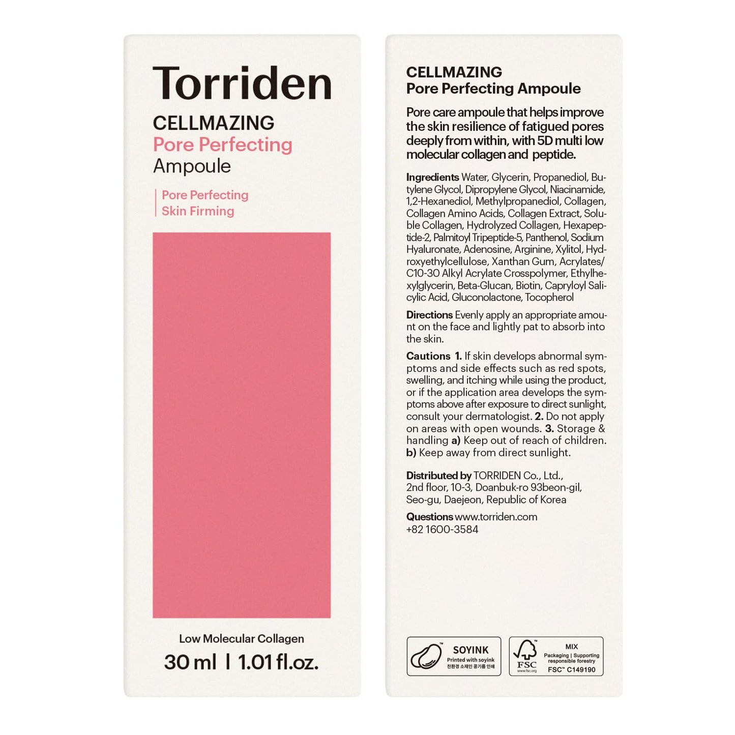 Torriden Hyaluronic Acid Serum 50ml | CELLMAZING Pore Perfecting Ampoule 30ml - Hydrating Skincare Duo