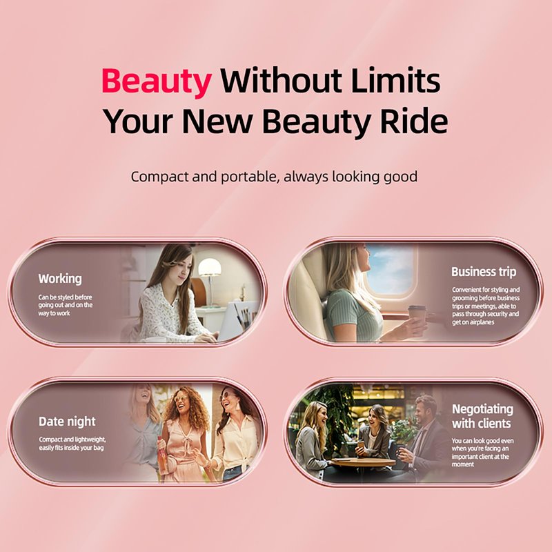 Bestauty Cordless Hair Straightener Brush, MCH Fast 20s Heating Technology, 320℉-356℉-392℉ 3 Levels Adjustable, Negative Ion Conditioning Hair Straightening Brush Volumizing Hot Comb (Baby Pink)