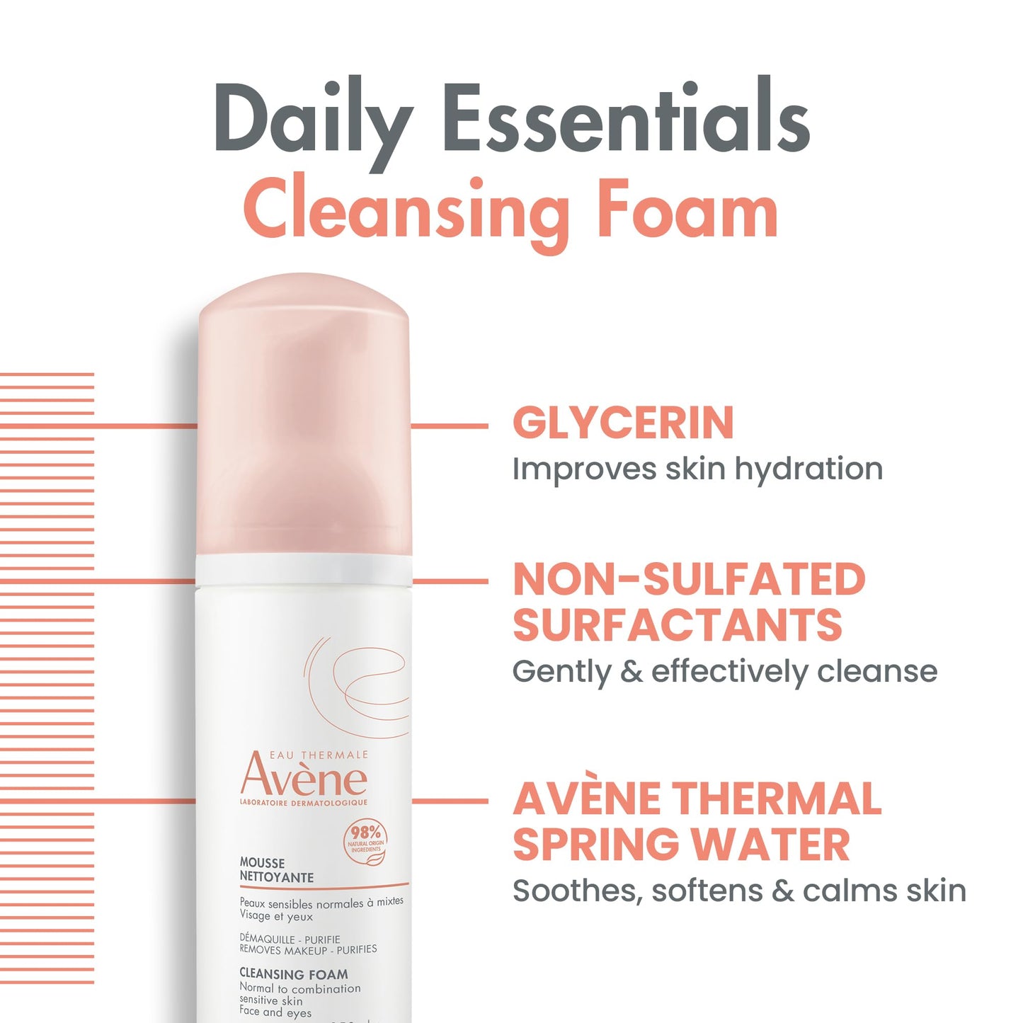 brand Avène Cleansing Foam Face Wash, Soap-free, Sensitive Skin