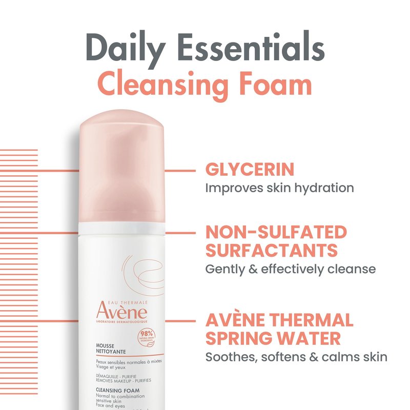 brand Avène Cleansing Foam Face Wash, Soap-free, Sensitive Skin