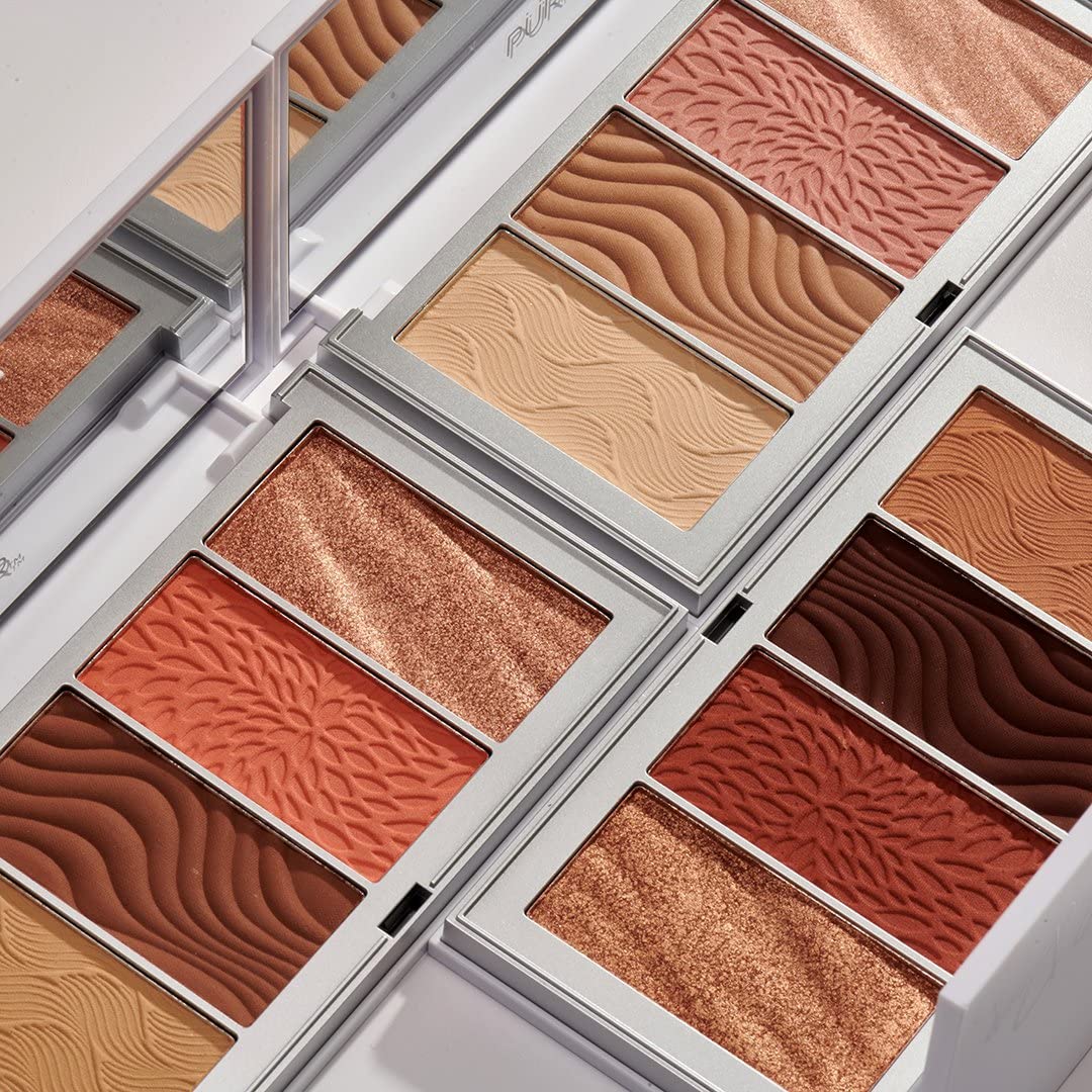 PÜR MINERALS 4-in-1 Skin-Perfecting Powders Face Palette, Dark-Deep, 1 Ct.