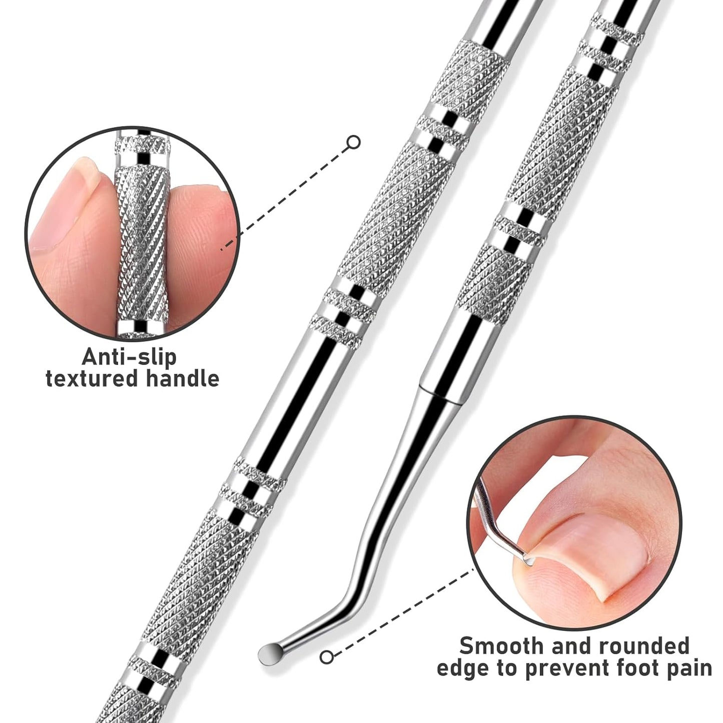 6-Pack Ingrown Toenail File and Lifters, Professional Surgical Stainless Steel Ingrown Toenail Removal Tool Kit, Manicure Treatment Pedicure Tools for Feet Under Nail Cleaner Correction Polish Pain