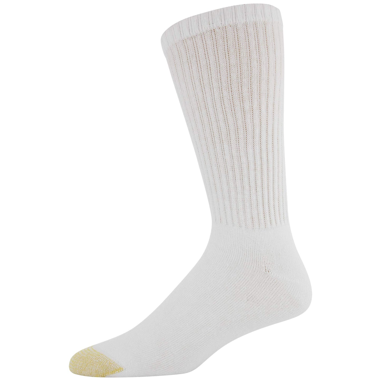 Gold Toe Men's Cotton Crew Extended 656SE Athletic Socks,White,13-15