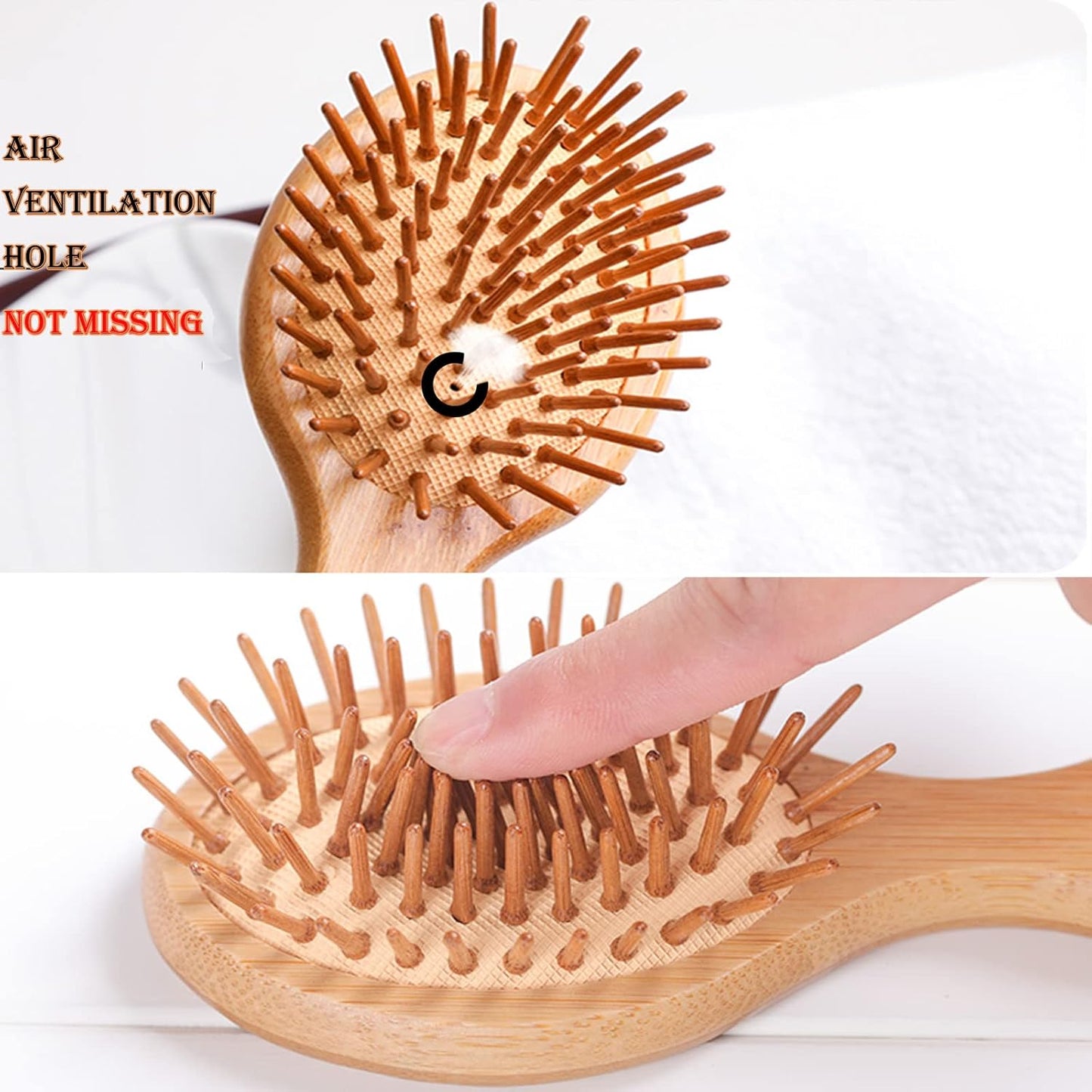 Sofmild Mini Travel Bamboo Hair Brush for Women/Men/Kids - Anti-Static Small Travel Size Detangler Brush for Purse, Pocket, backpack