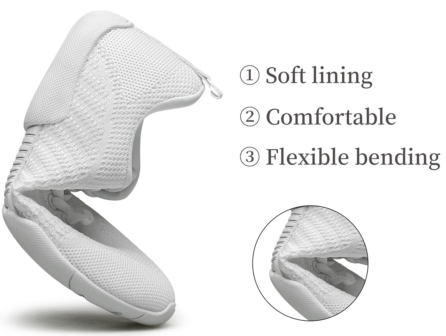 BAXINIER Girls White Cheerleading Shoes Breathable Youth Cheer Competition Sneakers Athletic Training Dance Tennis Walking Shoes - White 4 Big Kid