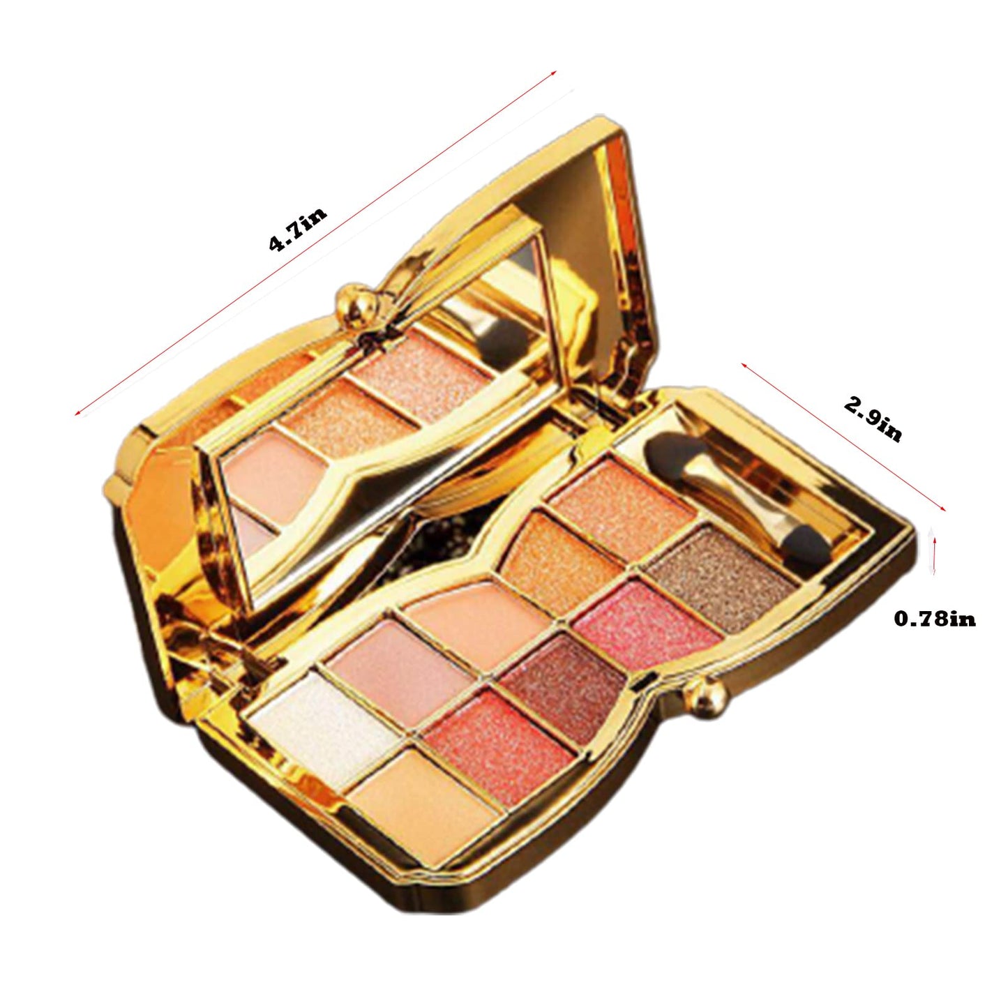 Gold Eye Shadow Eyeshadow Palette Shimmer - 10 Colors Sparkly Eyeshadow Glitter Highly Pigmented Long Lasting Waterproof Sweatproof Professional Nudes Warm Natural Neutral Smoky Cosmetic (#09)