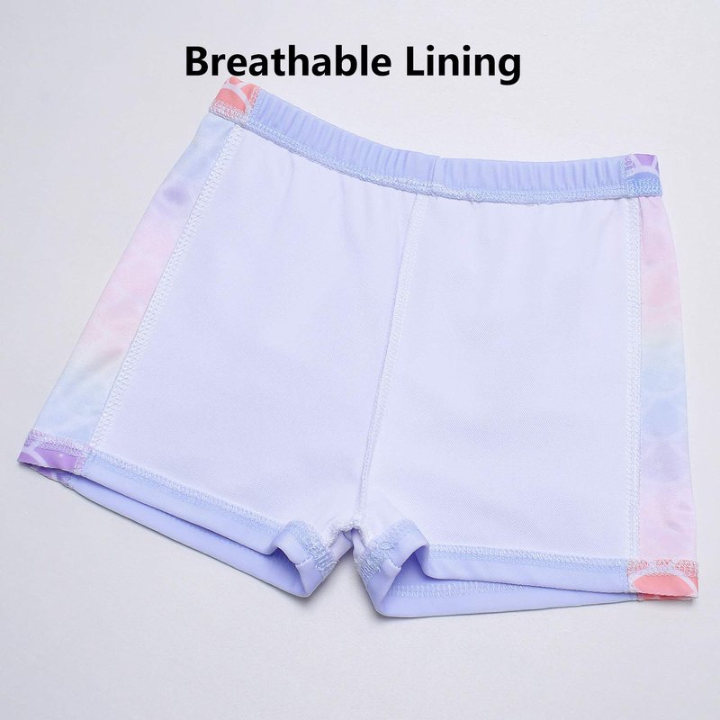 Girls Rash Guard Swimwear Mermaid Swimsuits 2-Piece Short Sleeve Swimwear