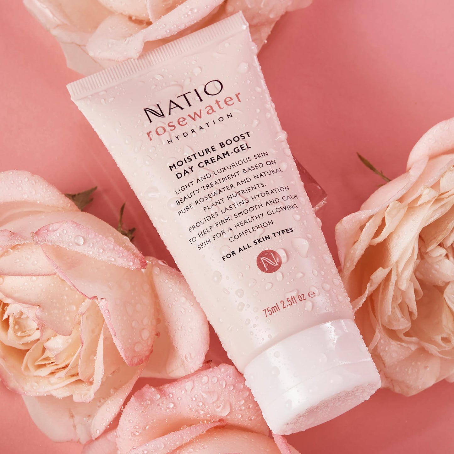 Natio Australia Rosewater Hydration Moisture Boost Day Cream-Gel, 2.5 oz - Face Cream with Shea Butter - Face Moisturizer for All Skin Types (Pack of 2)