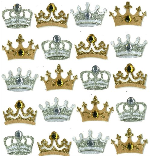 Jolee's Boutique Dimensional Repeat Stickers, Crowns 5.88 x 4 x 0.13