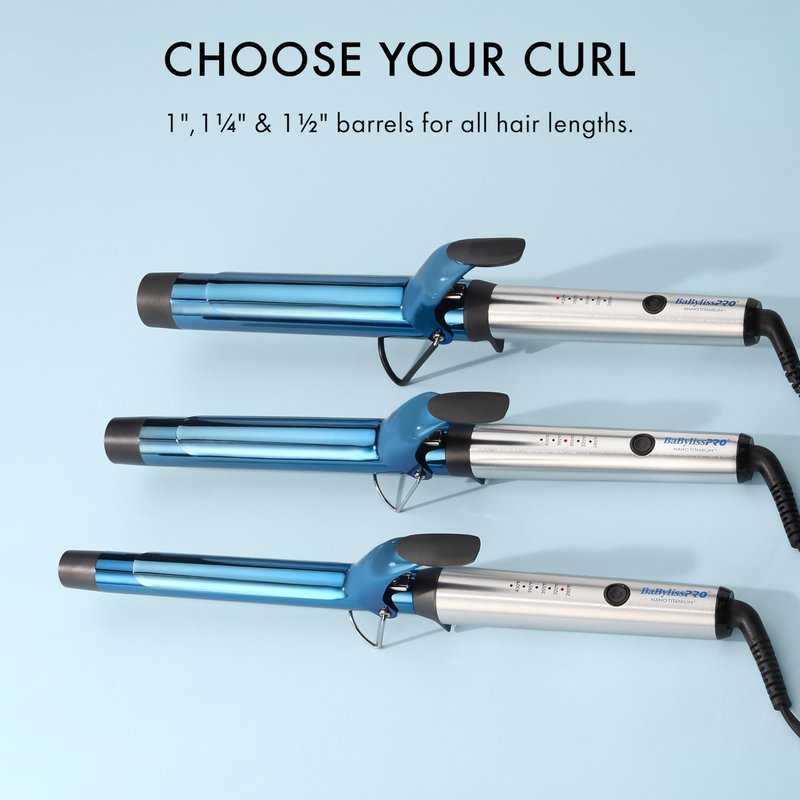 BaBylissPRO Nano Titanium Professional 1.5" Curling Iron with Extended Barrel Perfect for Longer Hair