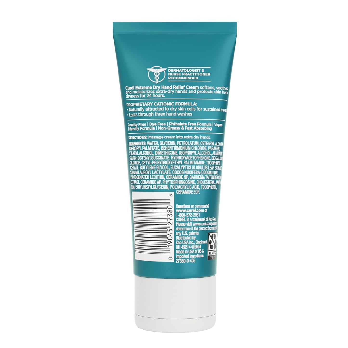 Curel Extreme Dry Hand Relief Cream - Dermatologist Recommended, Paraben-Free | 3 Oz, Long-Lasting Hydration