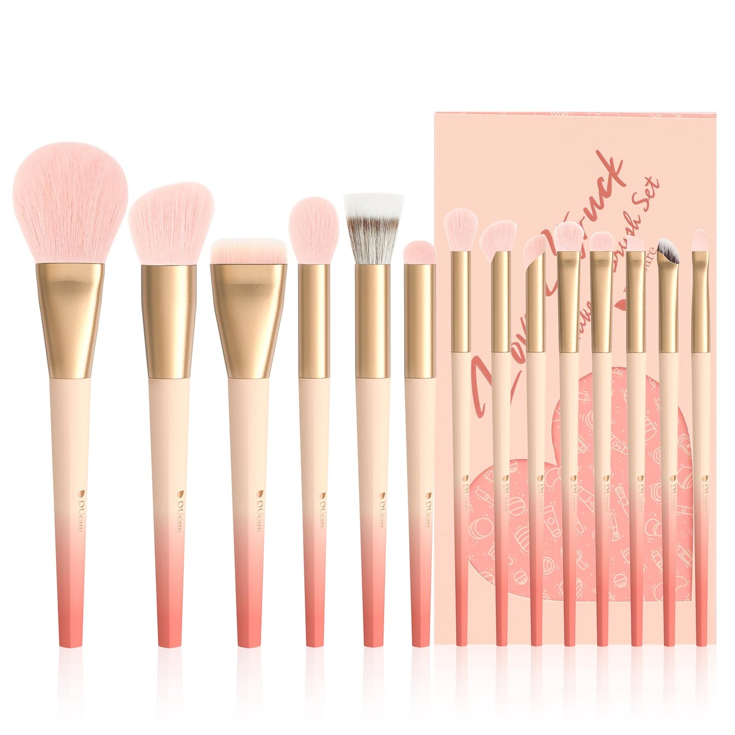 DUcare Makeup Brushes 14Pcs Makeup Brush Set Premium Synthetic Kabuki Foundation Blending Face Powder Blush Concealers Eye Shadows Brushes