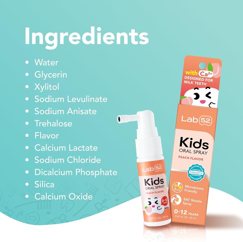 Kids Oral Spray - Fluoride-Free Cavity Repair Toothpaste Helper | Xylitol Grape Flavor for Newborns to Preschoolers