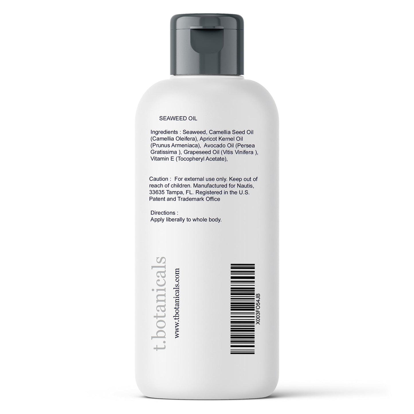 Seaweed Body Oil 8 oz. Nourishing Sea Moss Oil Fast Absorbing Firming Anti-Aging Non-Greasy Oil Day and Night Massage Kelp Moisturizer for Dry Dull, Sagging Skin, Face, Hair, Foot, Hands (Unscented)