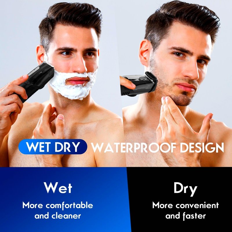ATVOXIS Vacuum Beard Trimmer for Men Rechargeable, IPX6 Waterproof Mustache Trimmer with Adjustable Length Combs (1/25’’-4/5’’), Men’s Electric Stubble Trimmer, Cordless with Built-in Vacuum (Black)