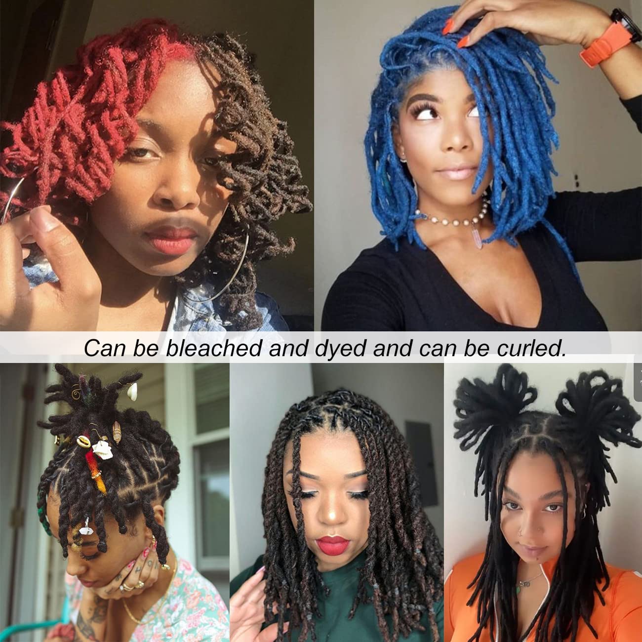 100% Human Hair Dreadlock Extensions - 10 Inch, 30 Strands, Natural Black | Handmade, Dyeable & Bleachable