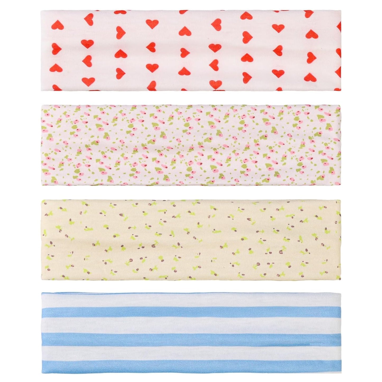 9 Pack Headbands for Women Non Slip - Fabric Elastic Hair Bands for Women's Hair, Soft Cotton Cloth Stretchy Sport Headbands, Sweat Absorption Athletic Hairbands for Workout Yoga Running - A
