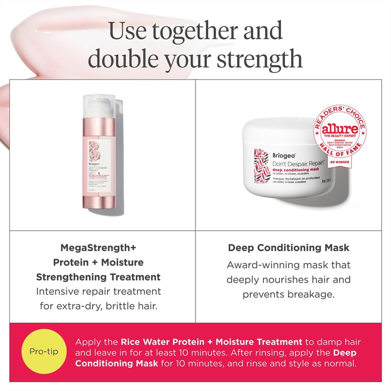 Briogeo Don't Despair, Repair! Deep Conditioning Mask | Protein + Moisture Balance Conditioner for Dry, Damaged, Color-Treated Strands | Vegan & Cruelty-Free | 4 oz