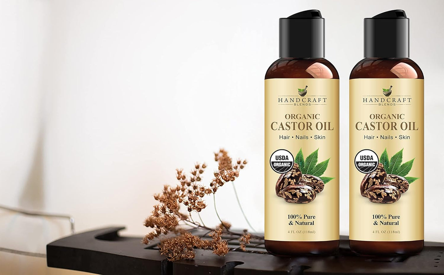 Handcraft Blends USDA Organic Jojoba Oil - Cold-Pressed 4 Fl Oz - 100% Pure and Natural - Premium Grade Carrier Oil for Skin and Hair - Hair and Body - Massage - Hexane-Free