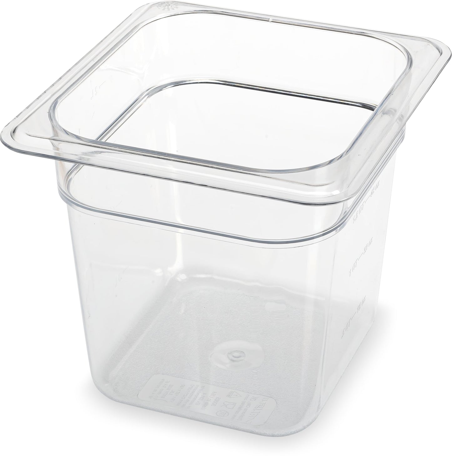 Carlisle FoodService Products Storplus Food Pan, Food Storage Container with Spoonable Corners for Catering, Buffets, Restaurants, Polycarbonate (Pc), 1/6 Size 6 Inches Deep, Clear