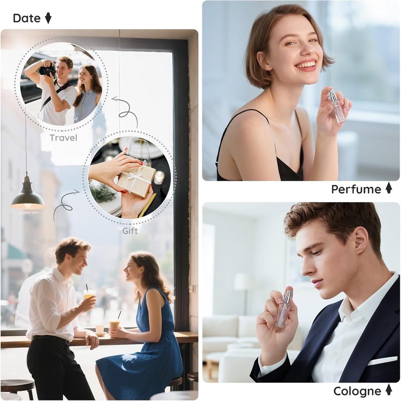 **40pcs 10ml Glass Perfume Atomizer Sprayers - Refillable Fine Mist Travel Bottles with Transfer Tool**