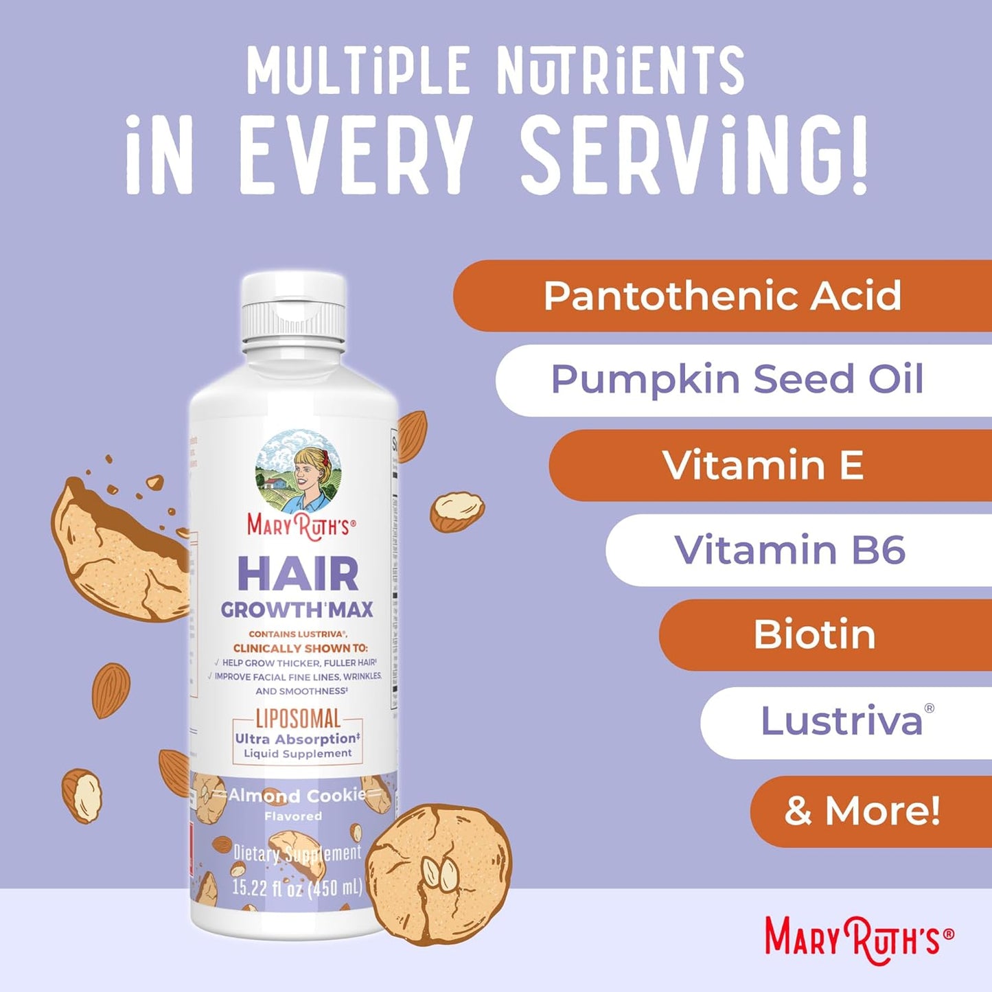 MaryRuth's Liquid Nighttime Multimineral - Coconut Flavor, 32oz | Vegan Hair Skin Support & Sugar-Free Liposomal
